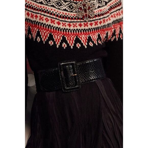 Ralph Lauren Collection Alligator Trench Buckle Brown Wide Belt M Women’s - Picture 8 of 9